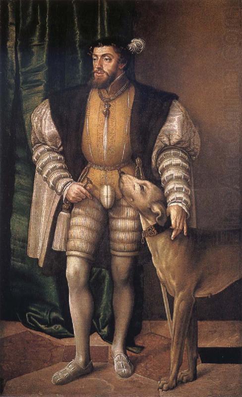 Emperor  Charles V with his Ulm mastiff, SEISENEGGER, Jacob